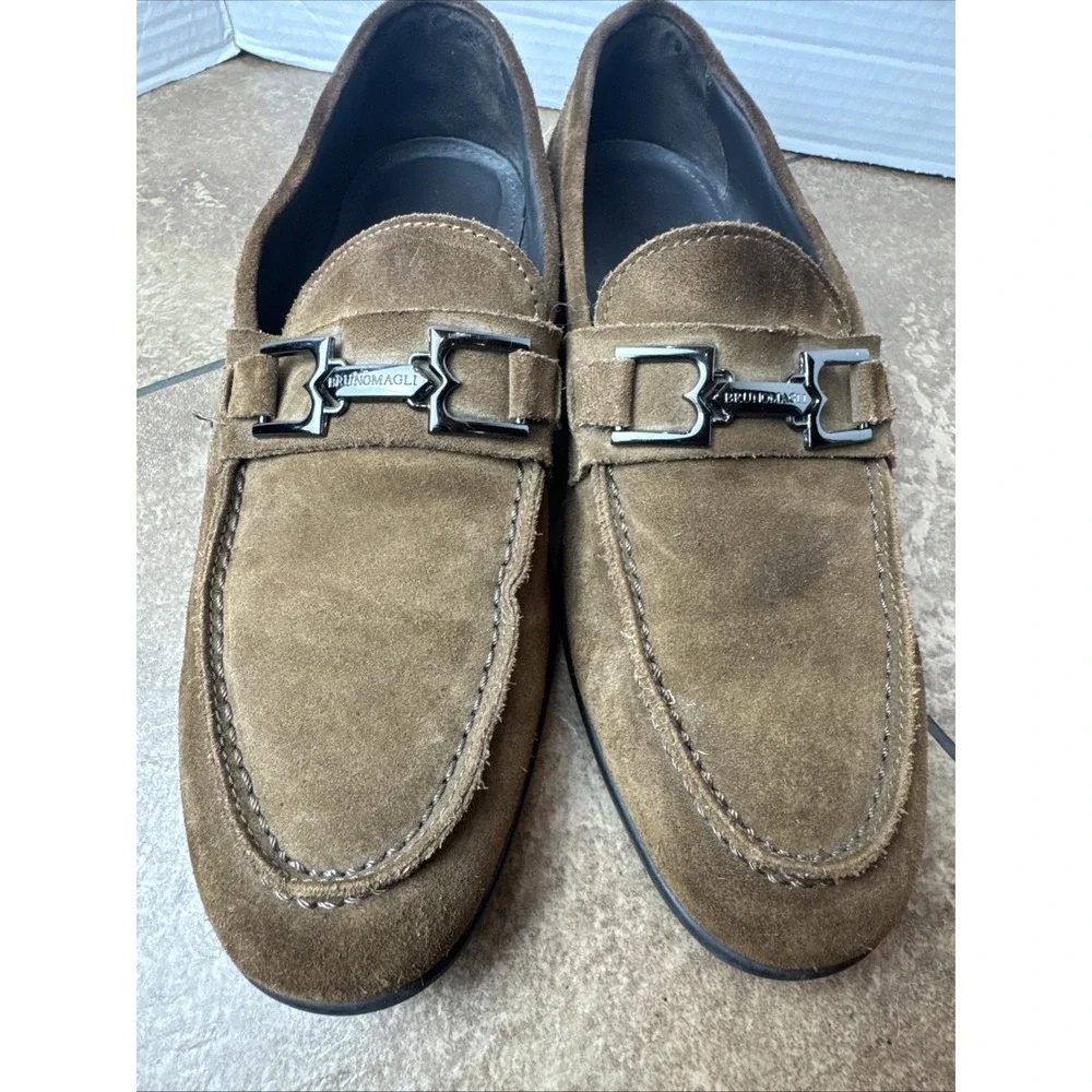 Bruno Magli Taso Bit Loafers Brown Suede 9M
